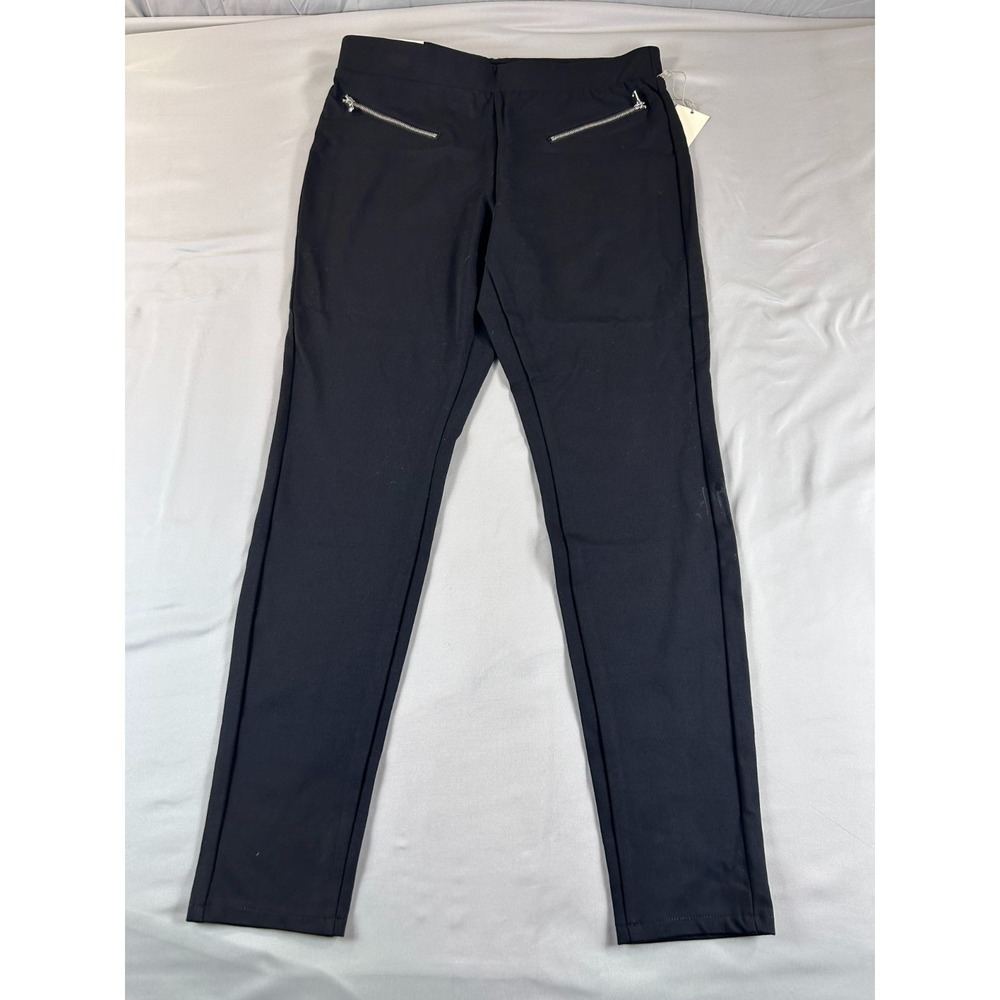 A New Day Women Large Skinny Pants Black High Rise Stretch Slim Fit Zip Pockets - Picture 2 of 15